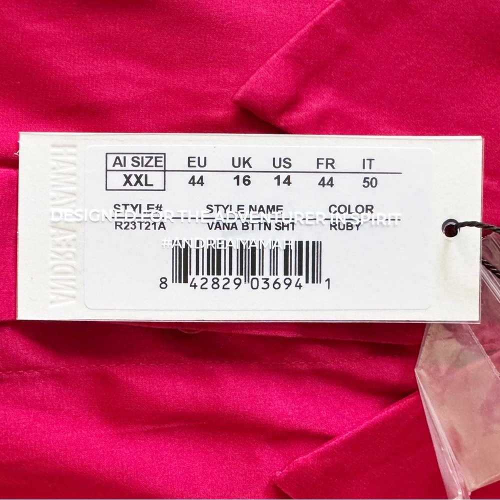 NWT Andrea Iyamah Ruby Red Blouse - Picture 7 of 13